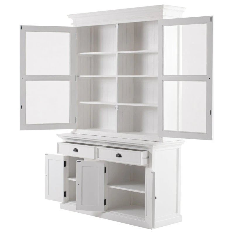 HomeRoots Furniture Classic White Glass Display Hutch - Image 3