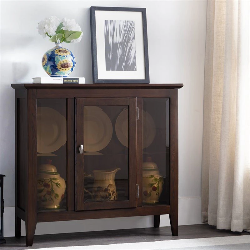 Bowery Hill Curio Cabinet In Chocolate Oak - Image 2