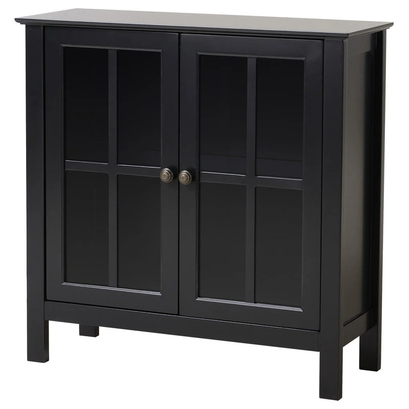 American Furniture Classics Os Home And Office Black Glass Door Accent And Display Cabinet