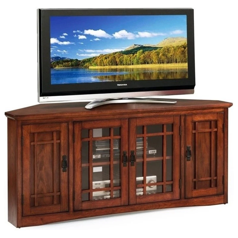 Leick Home Leick 56" Corner TV Stand In Mission Oak - Image 2
