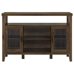 Walker Edison 52" Wood Console High Boy Buffet, Dark Walnut