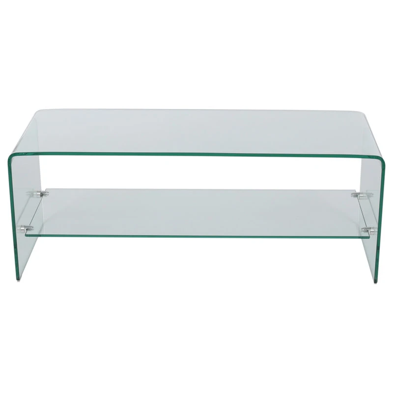 GDFStudio GDF Studio Classon Glass Entertainment TV Console Stand With Shelf 6 GDFStudio GDF Studio Classon Glass Entertainment TV Console Stand With Shelf - Image 6