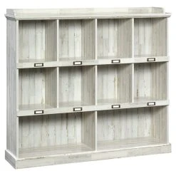 Sauder Barrister Lane Engineered Wood 10-Cubby Bookcase In White Plank