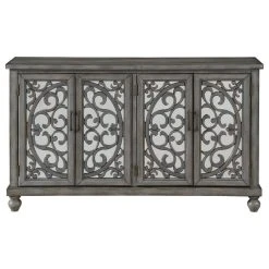 Coast To Coast Imports, LLC 4-Door Media Credenza, Hammond Gray Rub