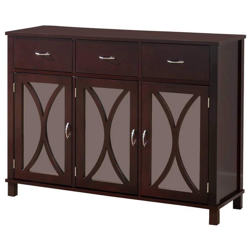 Pilaster Designs Blair Wood Buffet With Mirrored Doors, Espresso - Image 2