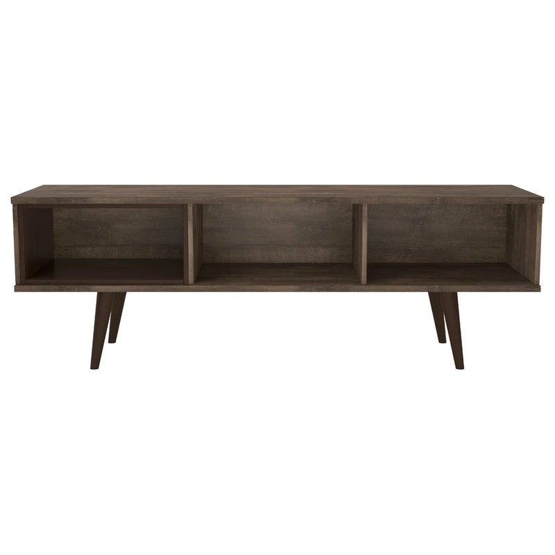 Amazonia Sevilla Mid-Century 2-Cabinet TV Stand, Distressed Brown 4 Amazonia Sevilla Mid-Century 2-Cabinet TV Stand, Distressed Brown - Image 4