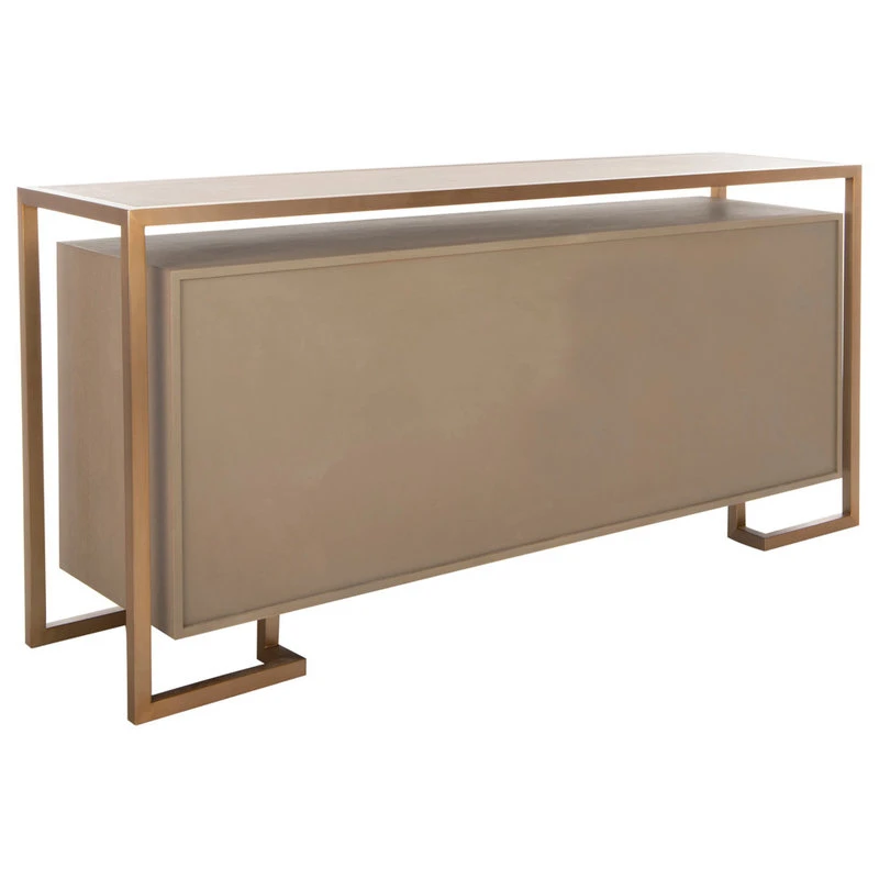 Safavieh Claire 4-Door Buffet, Weathered Oak/Brass - Image 5