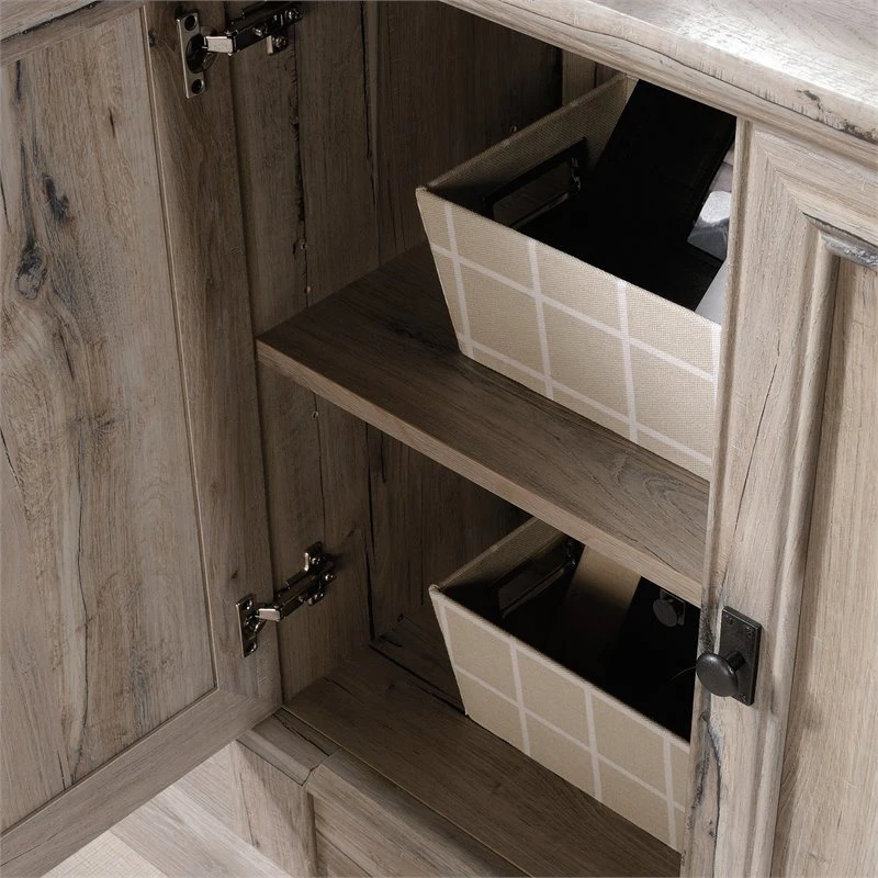 Sauder Palladia Engineered Wood And Metal 3-Shelf Bookcase In Split Oak 3 Sauder Palladia Engineered Wood And Metal 3-Shelf Bookcase In Split Oak - Image 3