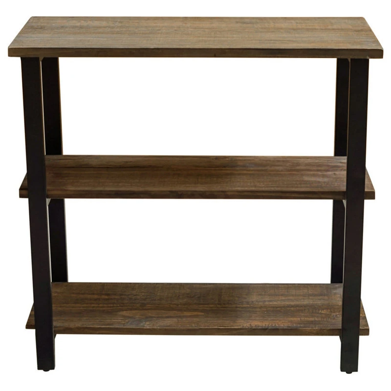 Bolton Furniture, Inc. Pomona 31"H 2-Shelf Metal And Solid Wood Under-Window Bookcase - Image 3