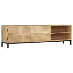 Vida XL International B.V. VidaXL Solid Wood Mango TV Cabinet 57.1"x11.8"x16.1" HiFi Media Stand Center