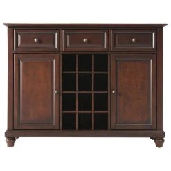 Crosley Cambridge Buffet Server / Sideboard Cabinet With Wine Storage, Vintage Mahogany