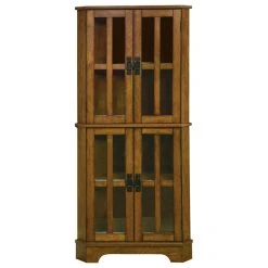 Coaster Home Furnishings Coaster 4-Shelf Corner Curio Cabinet With Windowpane-Style Door Fronts