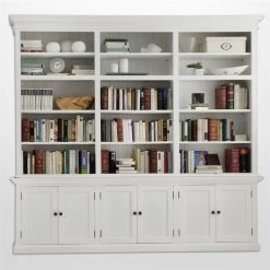 NovaSolo Furniture NovaSolo Halifax Triple Bookcase In Pure White