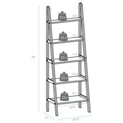 Casual Home 5-Shelf Ladder Bookcase, Natural
