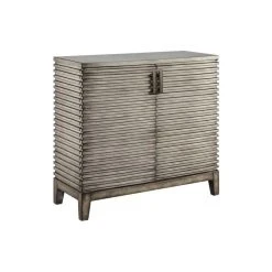 Olliix Madison Park Distressed Rustic 2-Door Accent Chest, Antique Grey