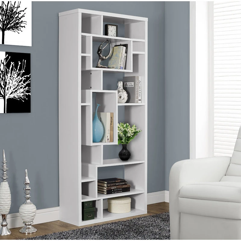 Monarch Specialties Bookshelf, Bookcase, Etagere, 72"H, Office, Bedroom, Laminate, White - Image 2
