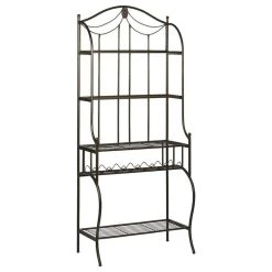 Hillsdale Furniture Camelot Baker's Rack, Black Gold Finish
