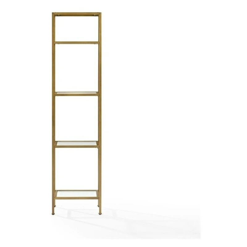 Pemberly Row Narrow Open Display Case In Gold - Image 3