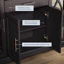 Belleze Ryland 47" Wood Storage Sideboard Buffet Cabinet Console Table, Espresso 9 Belleze Ryland 47" Wood Storage Sideboard Buffet Cabinet Console Table, Espresso -NovaSolo Shop ef114eae02c2ad6f 3715 w800 h800 b0 p0