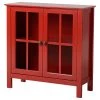 American Furniture Classics Os Home And Office Red Glass Door Accent And Display Cabinet