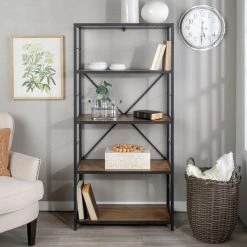 Walker Edison 63" Rustic Industrial Bookcase - Barnwood 7 Walker Edison 63" Rustic Industrial Bookcase - Barnwood -NovaSolo Shop f1418d460cd1b61e 3080 w800 h800 b0 p0