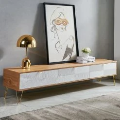 HOMARY Modern TV Stand White & Gold Media Console With 3 Drawer, Small 13 HOMARY Modern TV Stand White & Gold Media Console With 3 Drawer, Small -NovaSolo Shop f181691400eec213 1554 w800 h800 b0 p0