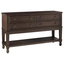 Ashley Furniture Industries Adinton Dining Room Buffet Server Traditional Style Reddish Brown