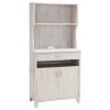 Smart Home Furniture 1-Shelf Modern Wood Baker's Cabinet In White Oak