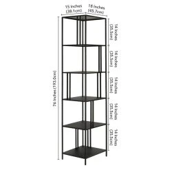 Henn&Hart 18" Blackened Bronze Metal Bookcase 9 Henn&Hart 18" Blackened Bronze Metal Bookcase -NovaSolo Shop f2c1c67601ae470e 1938 w800 h800 b1 p0