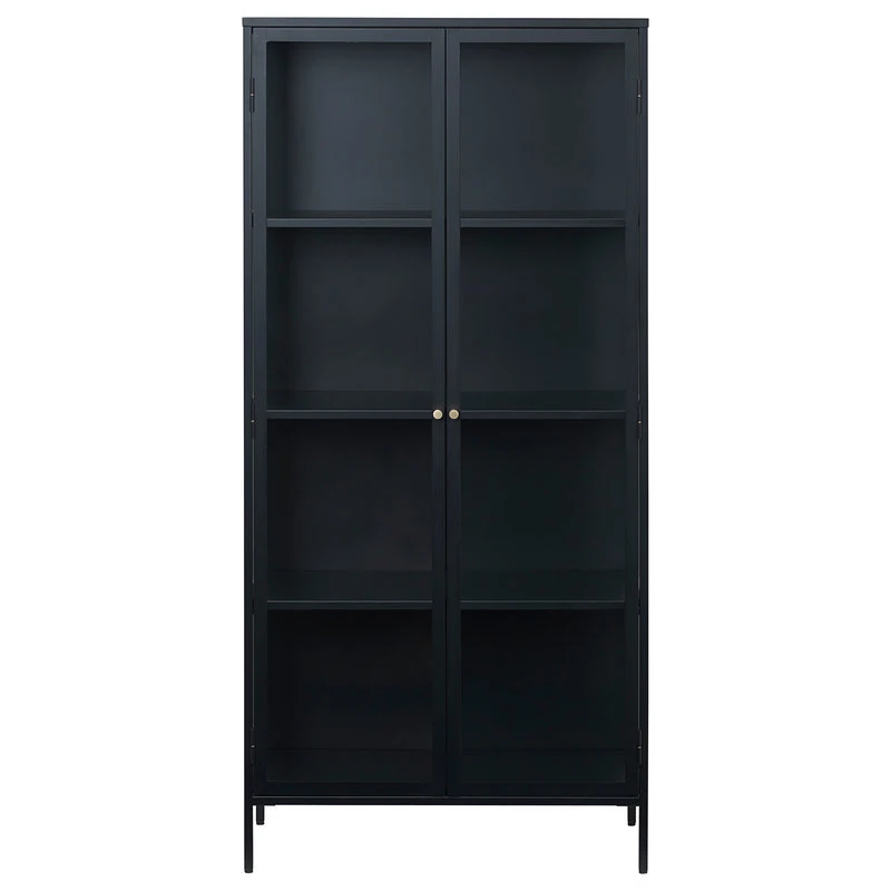 Unique Furniture Glass & Metal Display Cabinet, Tall 1 Unique Furniture Glass & Metal Display Cabinet, Tall