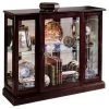 Home Meridian Pulaski Lighted 1 Shelf Console Display Cabinet With Brown Finish 6705
