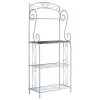 Pilaster Designs Destin 4 Tier Freestanding Kitchen Bakers Rack With White Metal Frame