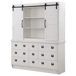 Acme Furniture ACME Renske Hutch And Buffet, Antique White