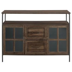Walker Edison 48" Industrial 3-Door Buffet, Dark Walnut 11 Walker Edison 48" Industrial 3-Door Buffet, Dark Walnut -NovaSolo Shop f6e183380d78fec1 0972 w800 h800 b1 p0