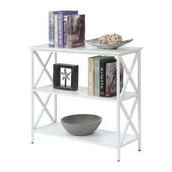 Convenience Concepts Tucson 3 Tier Bookcase In White Wood Finish