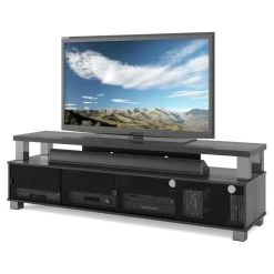 Bowery Hill 75" TV Stand In Ravenwood Black