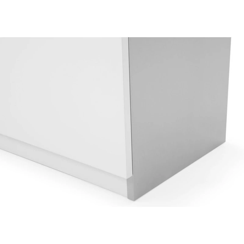 Zuri Furniture 86.5" Modern Reagan White Matte Lacquer Cabinet Filing Drawers Shelf Storage - Image 6