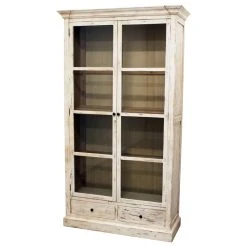 Moti Manhattan Beach Padawan Solid Wood 2-Door 2-Drawer Cabinet In Antique White
