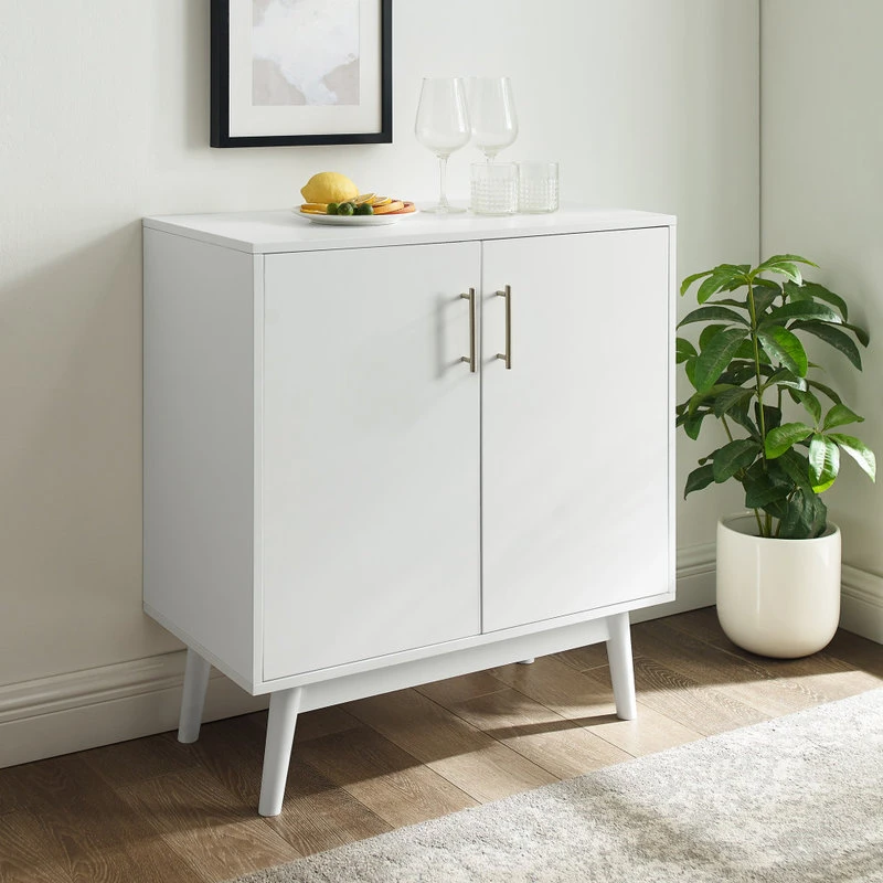 Walker Edison Bella 30" Mid Century Modern Accent Cabinet - White 4 Walker Edison Bella 30" Mid Century Modern Accent Cabinet - White - Image 4