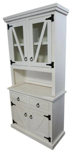 Eagle Furniture Farmhouse Kitchen Dining Hutch And Buffet, Bright White