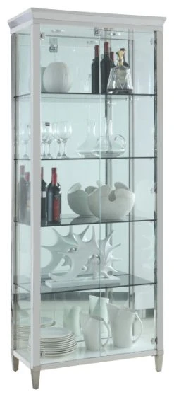 Chintaly Imports Contemporary Tempered Glass Curio With Shelves 6652-CUR