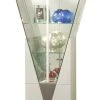 Chintaly Imports Triangular Curio With Mirrored Interior 6625-CUR