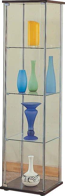 Coaster Home Furnishings Coaster 4-Shelf Glass Curio Cabinet With Cappuccino Top And Bottom