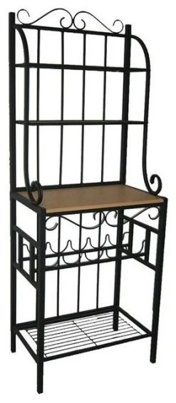 Bowery Hill 4 Shelf Baker's Rack In Black