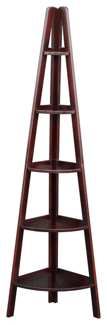 Casual Home 5 Shelf Corner Ladder Bookcase, Espresso