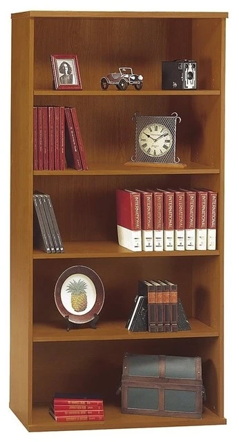 Bush Business Furniture Bush Series C Collection 36" 5-Shelf Bookcase, Natural Cherry