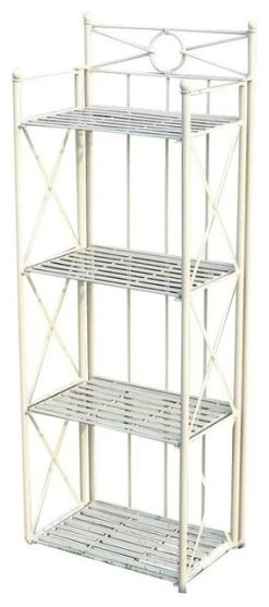Pemberly Row 22" 4 Tier Iron Bakers Rack In White