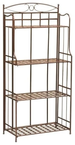 Pemberly Row 4 Tier Iron Bakers Rack In Bronze