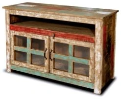 Crafters And Weavers Rustic Style Solid Wood 45" TV Stand Media Console