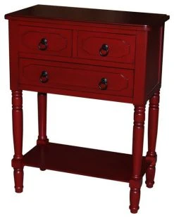 4D Concepts Simplicity 3 Drawer Chest, Red
